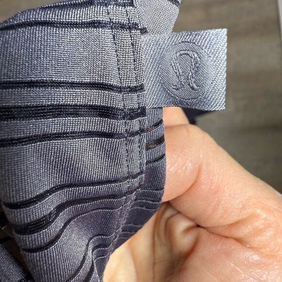 Lululemon Sheer Striped Purple Tie Front Long Sleeve Yoga Top - Picture 5 of 7
